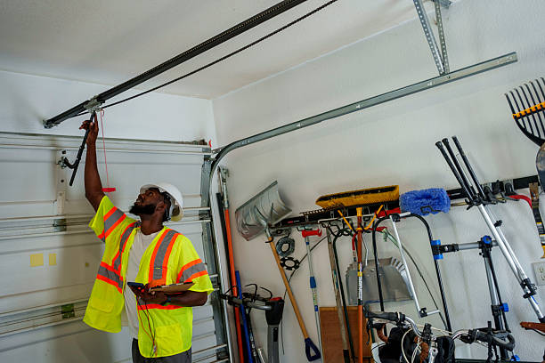 Professional Garage Door Panel Replacement technician working in Jones Creek, TX